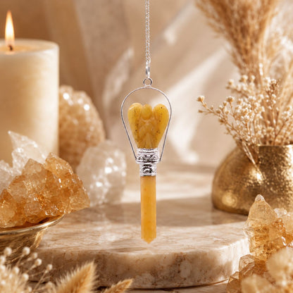 Edelstein Pendel aus gelbem Quartz
