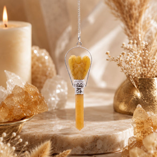 Edelstein Pendel aus gelbem Quartz