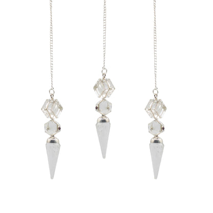 Pendulum aus Kristallquarz, dreiteiliges Design