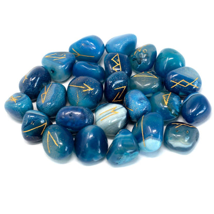 Runenstein-Set mit Beutel – Blauer Onyxn | 25 Stück