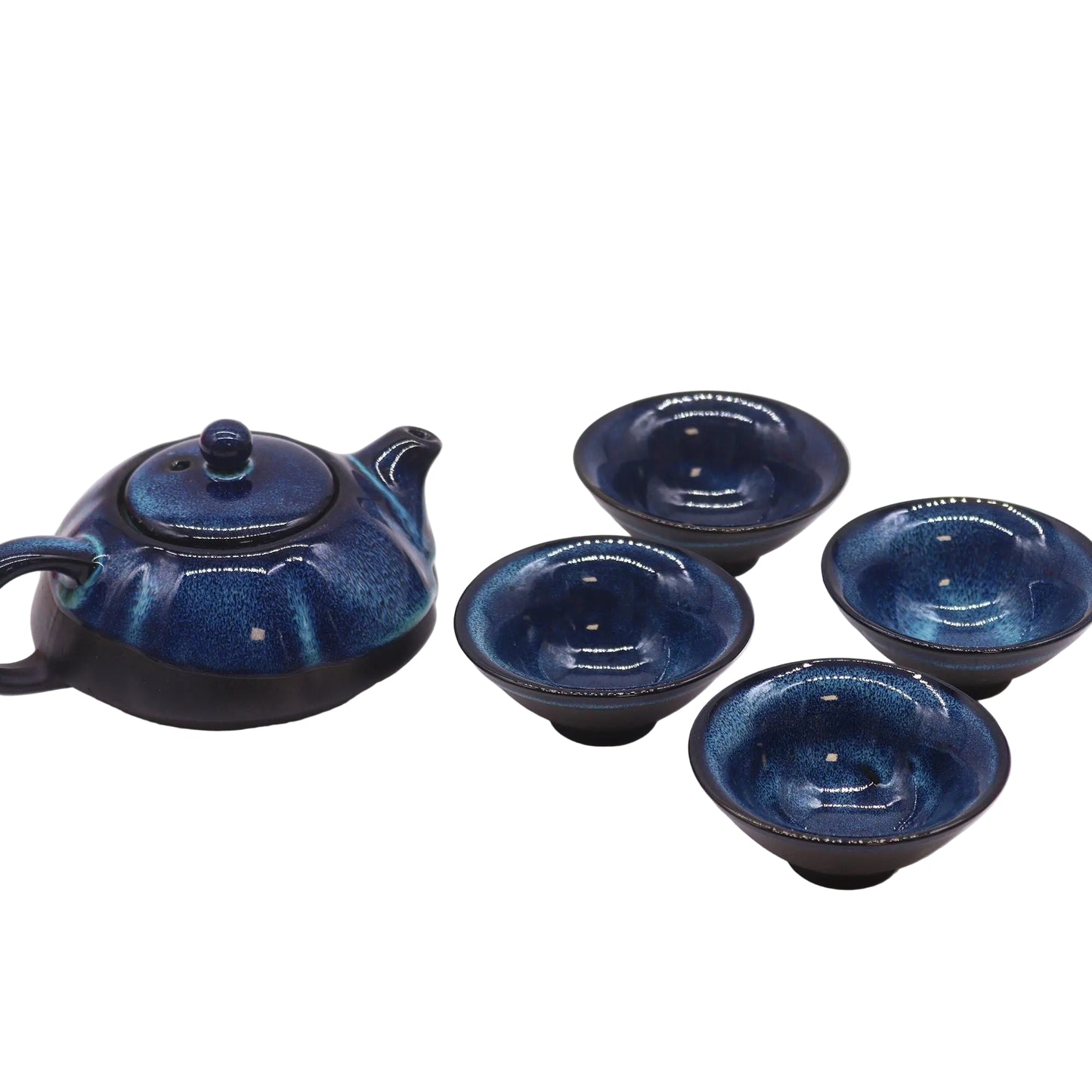 Herbal Blues Teekannen-Set mit 4 Tassen für Kräutertees