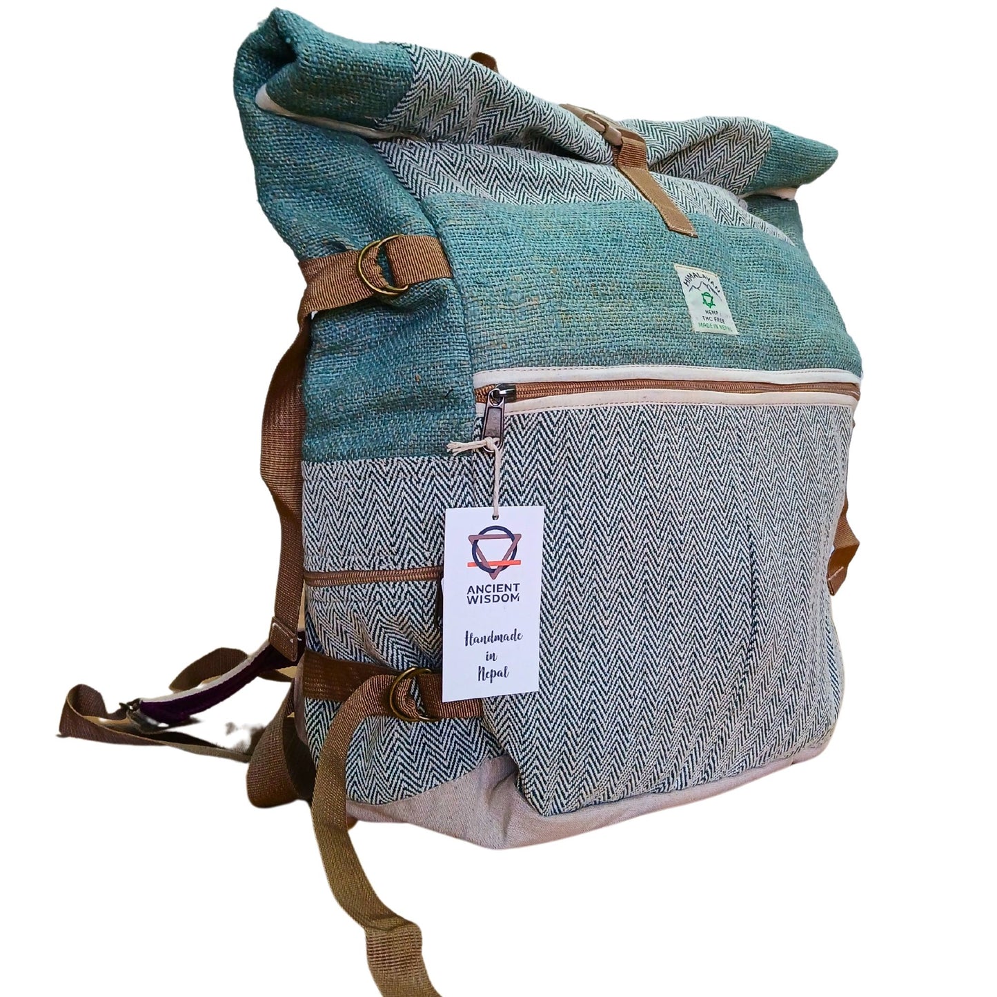 Trekking-Rollrucksack aus Hanf - Sage