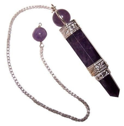Amethyst Pendulum mit Silberkette