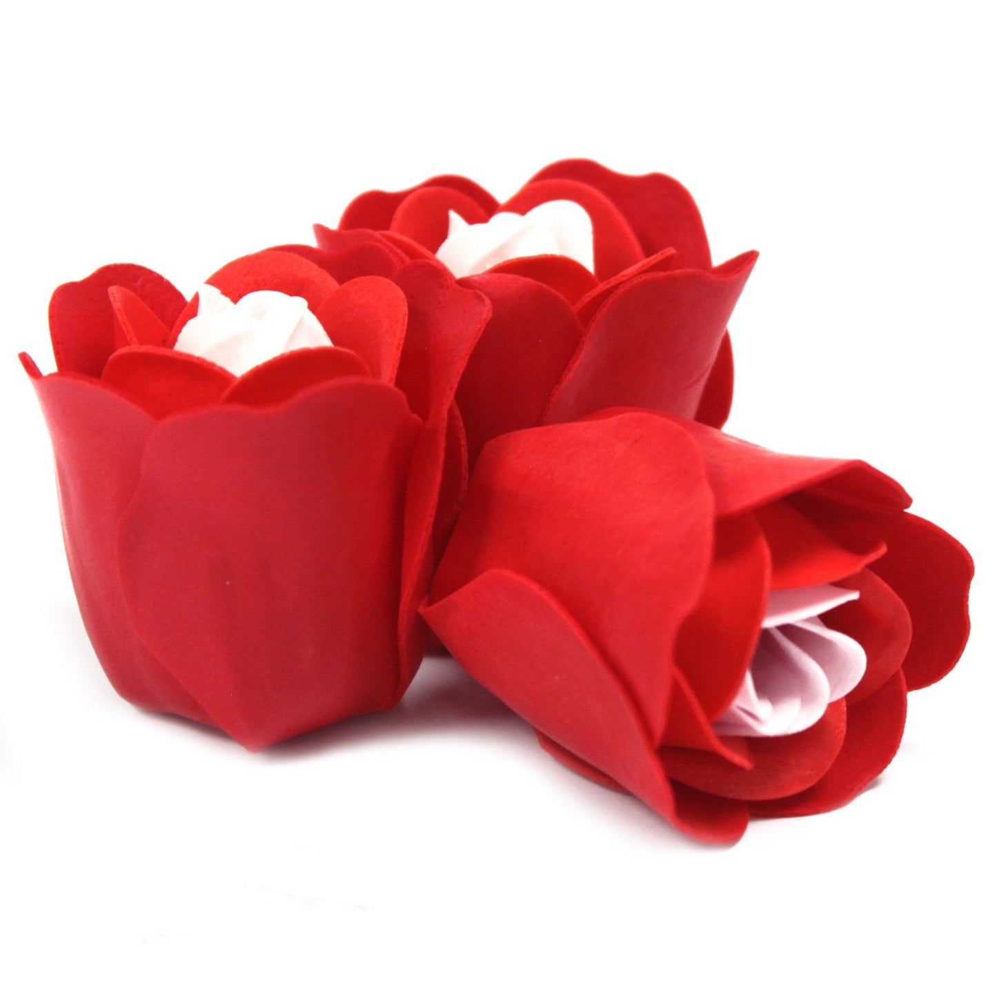 3er-Set Seifenblumen in Herzboxen – Rote Rosen