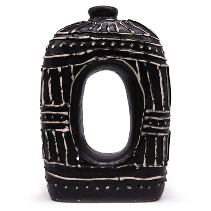 Ovale, donut-förmige Vase – Schokoladenbraun, 30 cm