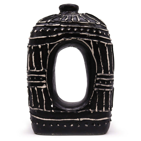 Oval geformte Donut-Vase – Schokolade 30cm aus Keramik