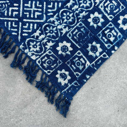 Handgefertigte Indigo-Decke - 170x120cm - Desi Stripes