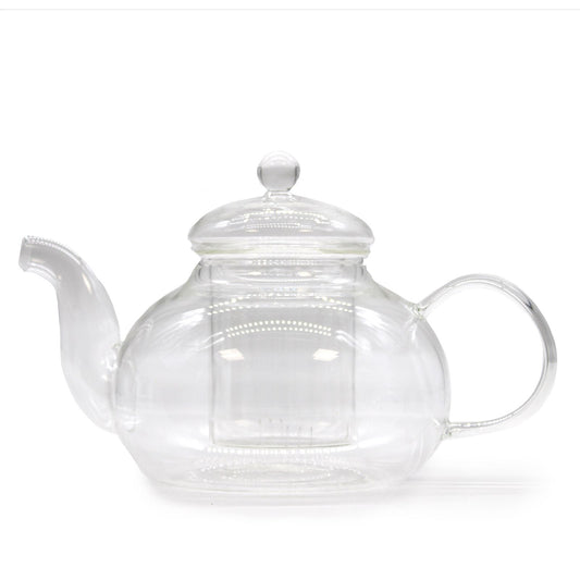 Glas-Teekanne mit integriertem Sieb – Round Pearl – 800ml