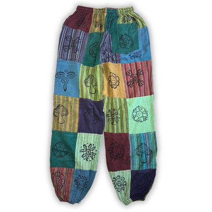 Nomad Sari Freizeithose mit Blockdruck in Grüntönen, S / M