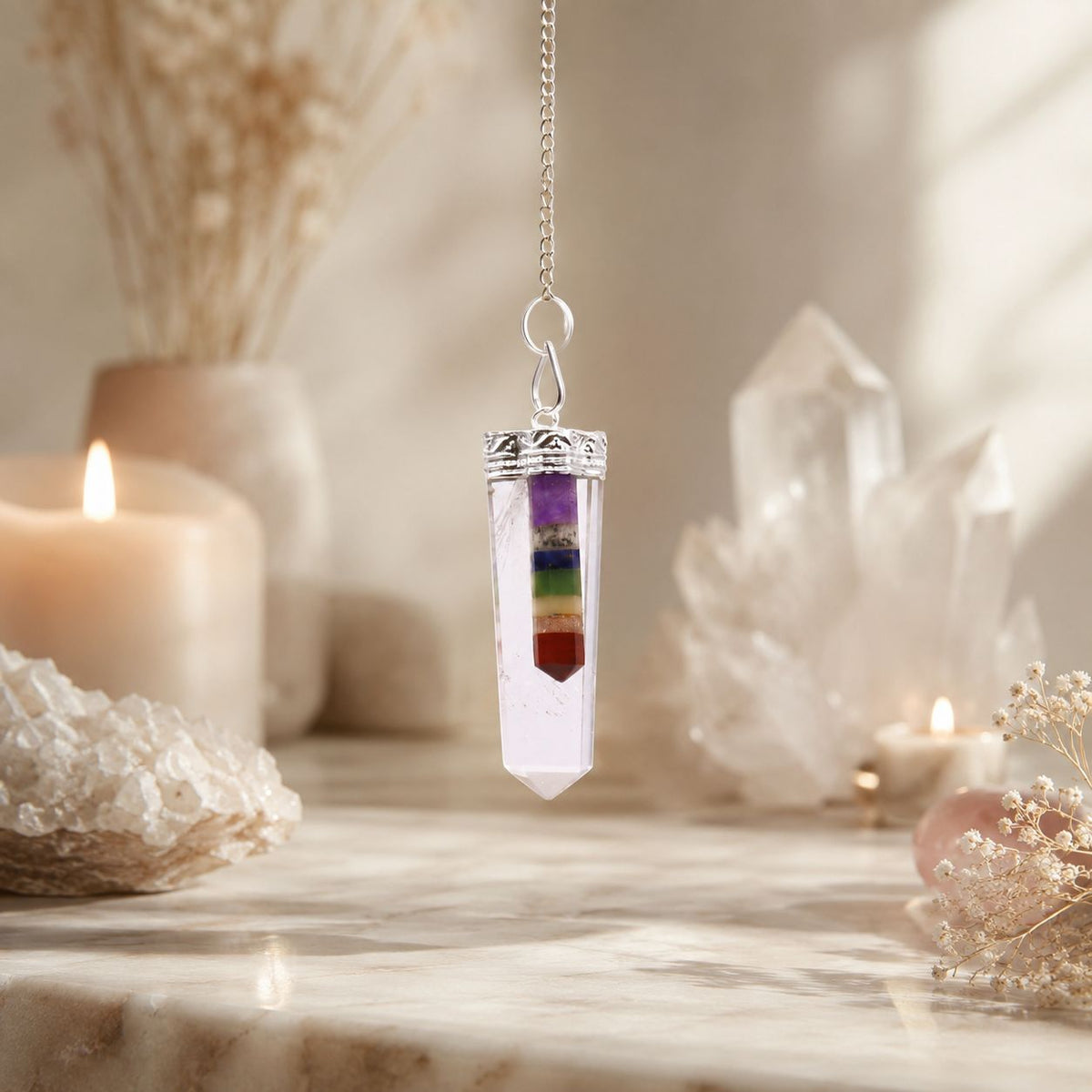 Edelstein Pendel - Seven Chakra