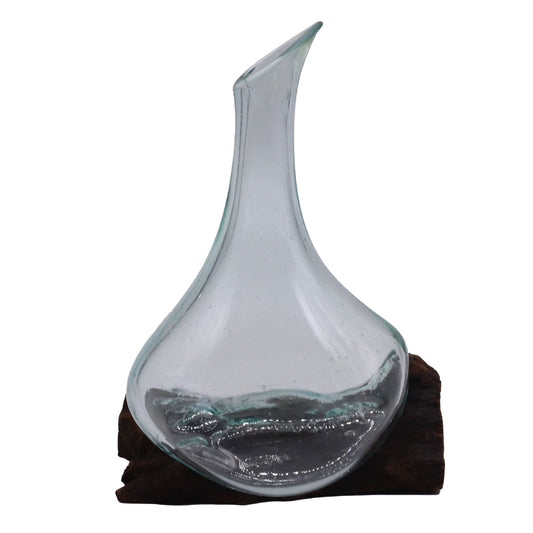 Molten Glass Mini Dekanter auf Holz 20cm – Elegantes Design