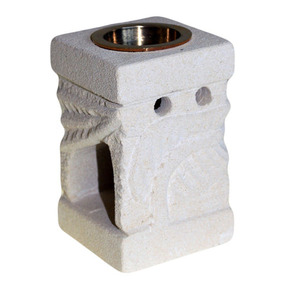Duftlampe – Turm aus Sandstein mit Blattmotiv