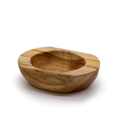 Mittelgroße Schale aus Teakholz in natürlicher Form