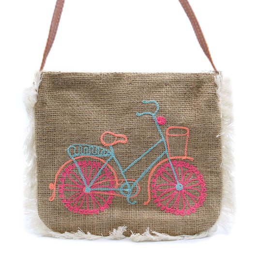 Fab Fringe Bag mit Bicycle -Stickerei und Fransen-Design