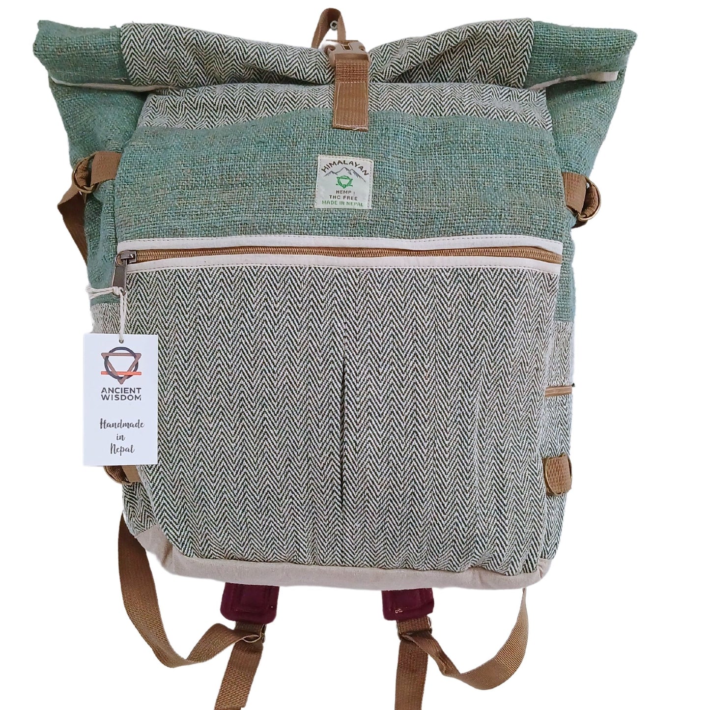 Trekking-Rollrucksack aus Hanf - Sage