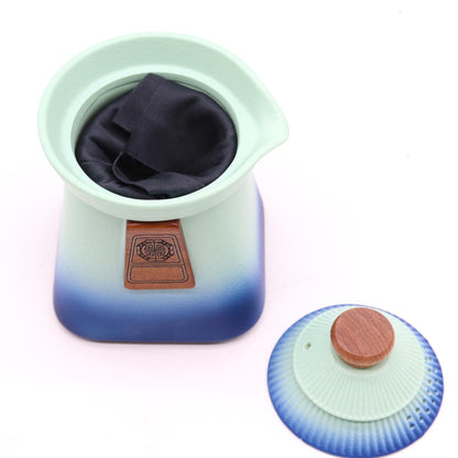 Temple Teapot Set mit 3 Tassen in Blau Heaven – Kräutertee-Set