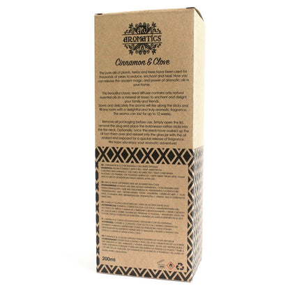 Zimt & Nelken Duftstäbchen Diffuser mit ätherischem Öl 200ml