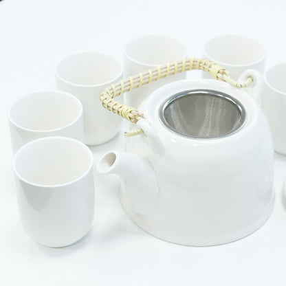 Herbal Teapot Set – Klassisches Weiß Teekanne mit Sieb