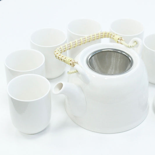 Herbal Teapot Set – Klassisches Weiß Teekanne mit Sieb