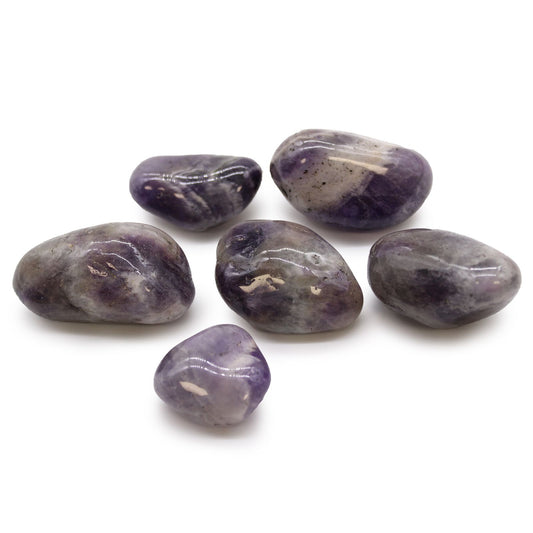 Große afrikanische Trommelsteine - Amethyst (6 Stück)