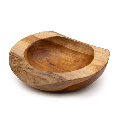 Mittelgroße Schale aus Teakholz in natürlicher Form