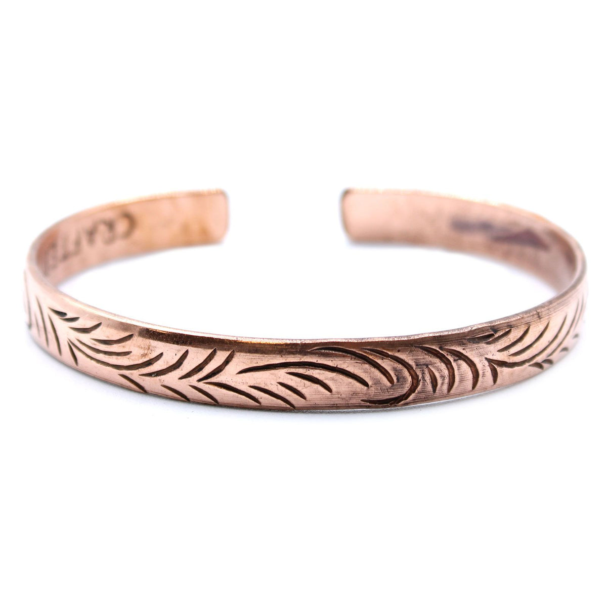 Tibet Kupferarmband mit schmalen Tribal-Wirbeln