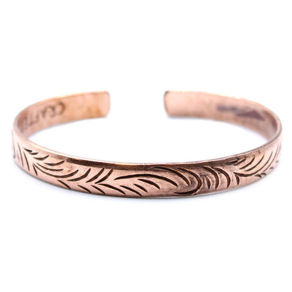 Tibet Kupferarmband mit schmalen Tribal-Wirbeln