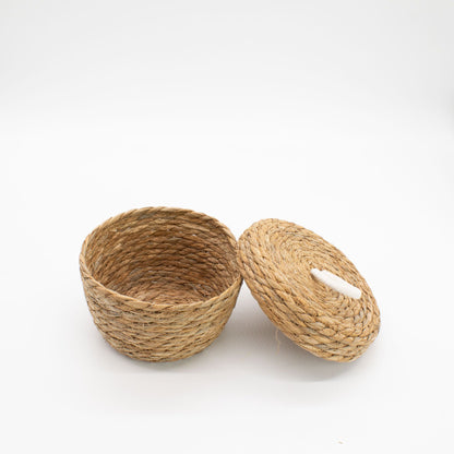 Seegras Körbe mit Deckel 3er Set Natur