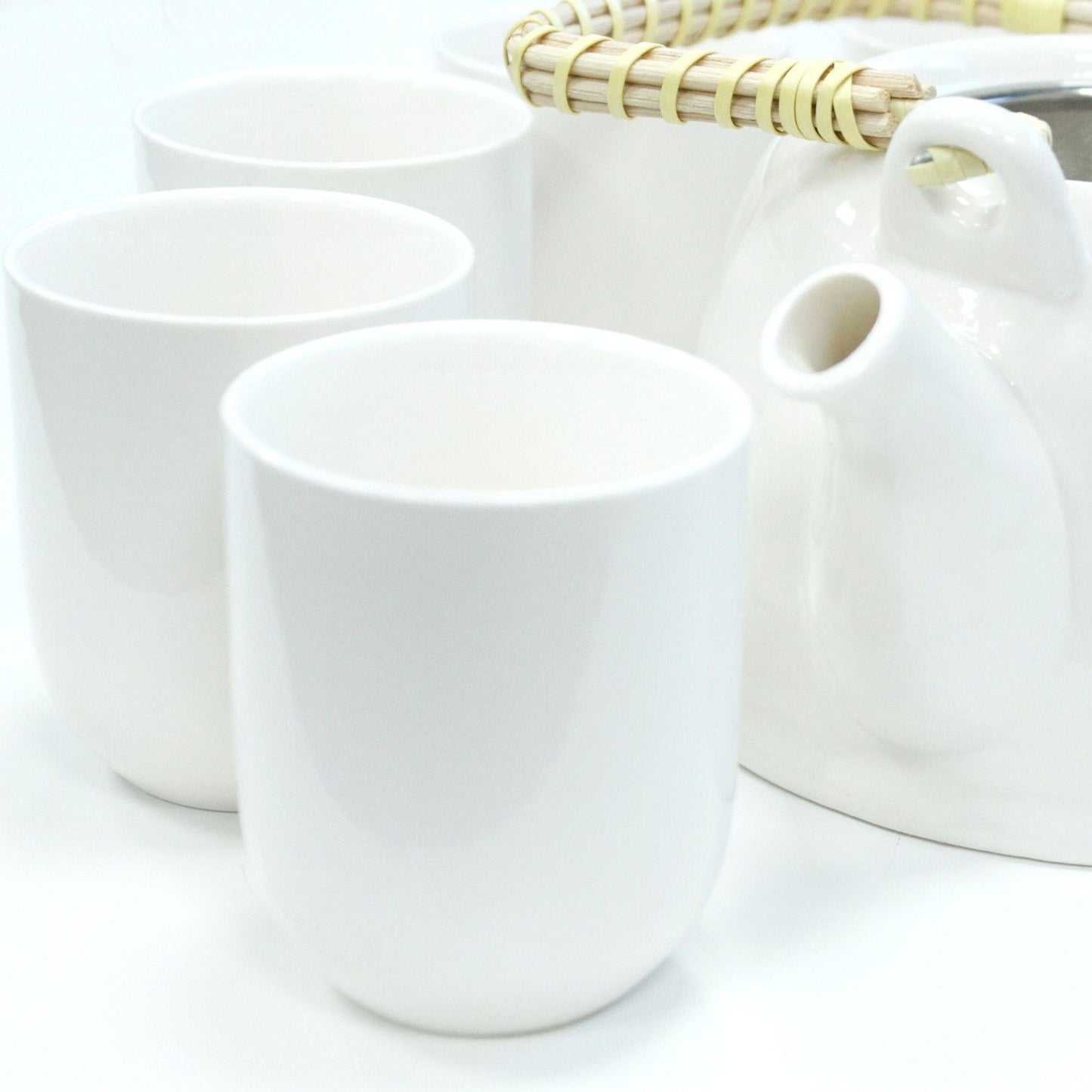 Herbal Teapot Set – Klassisches Weiß Teekanne mit Sieb