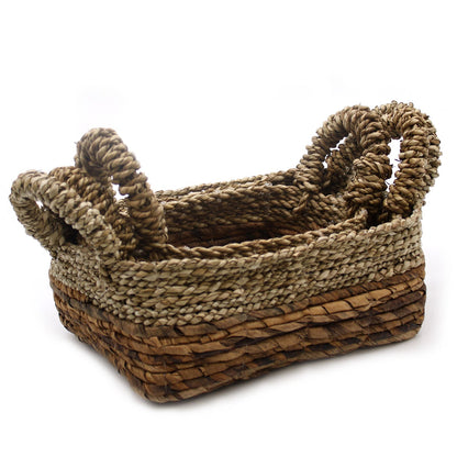 Bananenblatt-Seegras Körbe Quadratisch, 3er Set
