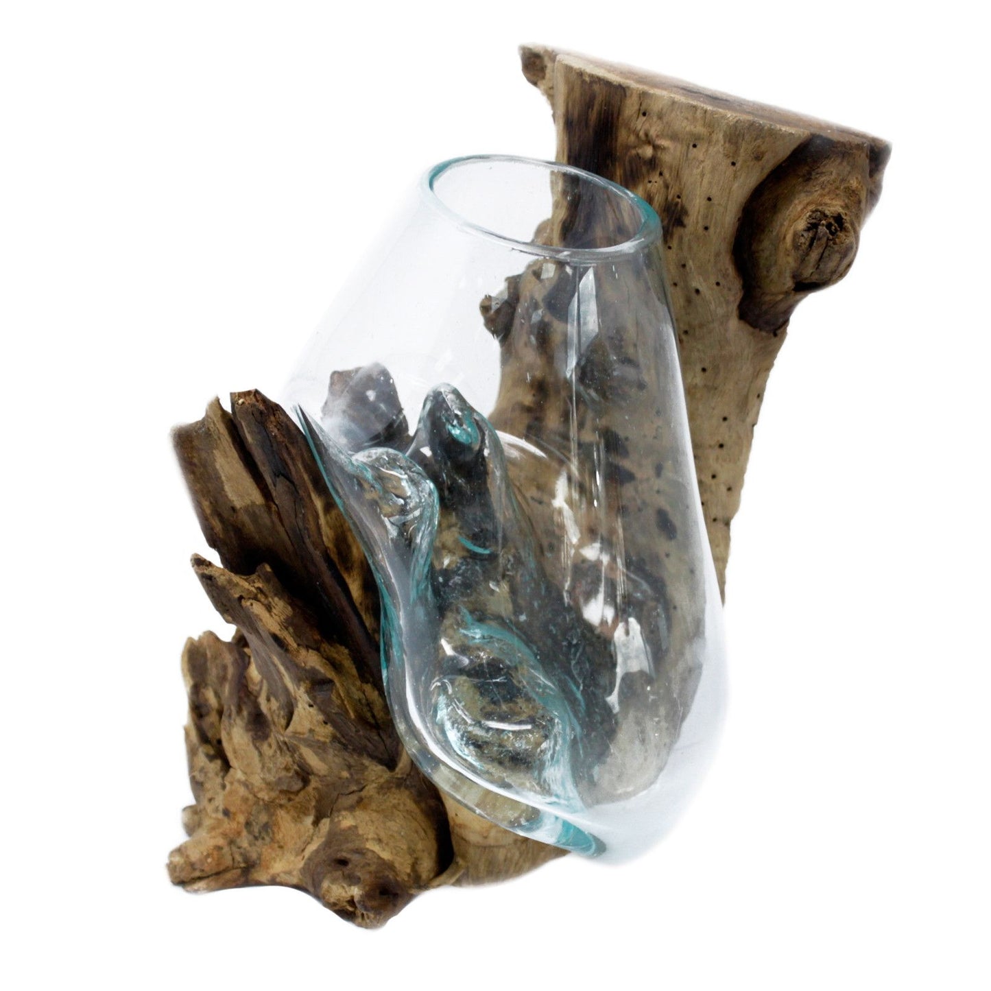 Molten Glass on Wood – Hängende Schale aus Glas und Holz
