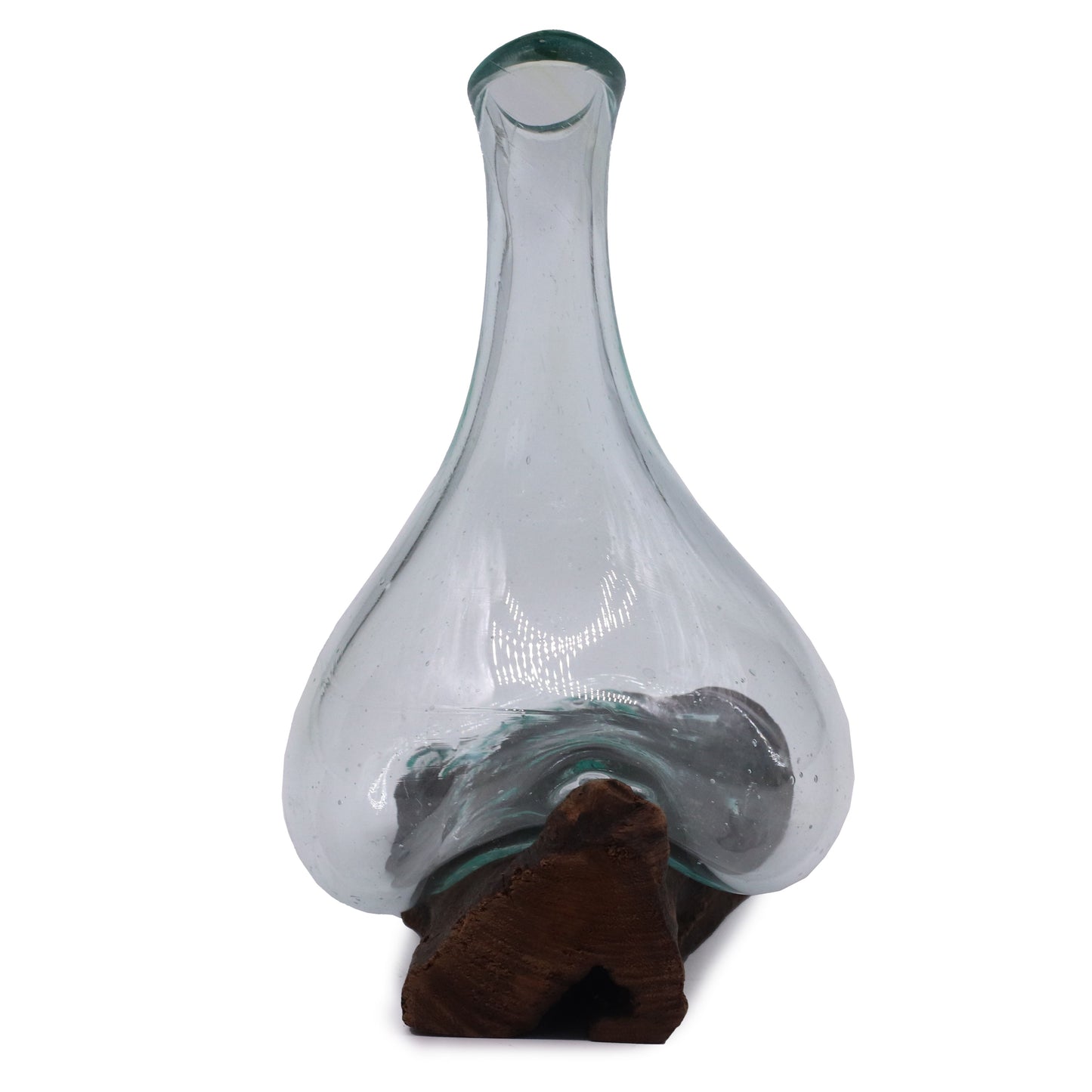 Molten Glass Mini Dekanter auf Holz 20cm – Elegantes Design