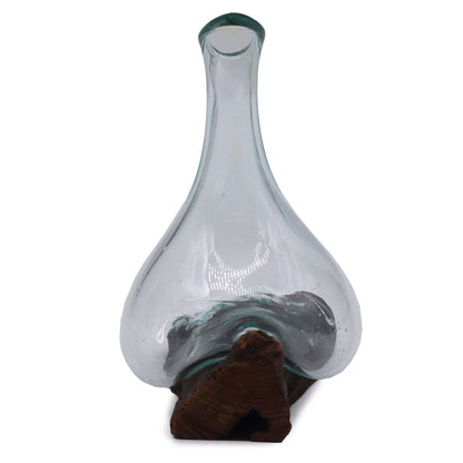 Molten Glass Mini Dekanter auf Holz 20cm – Elegantes Design