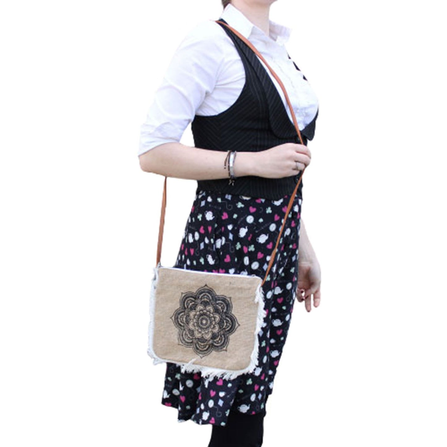 Fab Fringe Bag mit Mandela-Muster und Fransen-Design