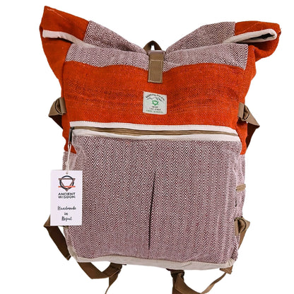 Hanf-Trekking-Rollrucksack - Sunset Orange