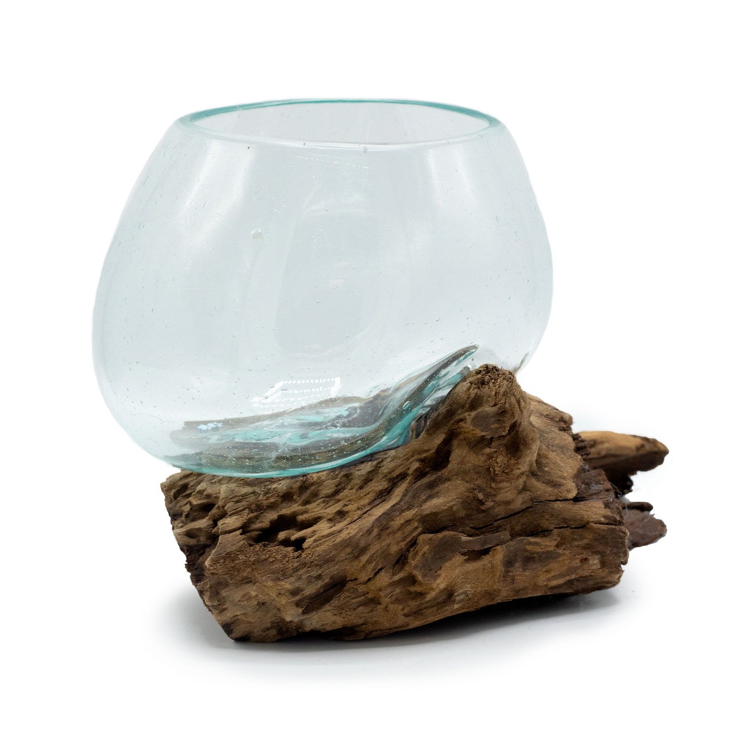 Molten Glass on Wood – Mittlere Schale aus Glas und Holz