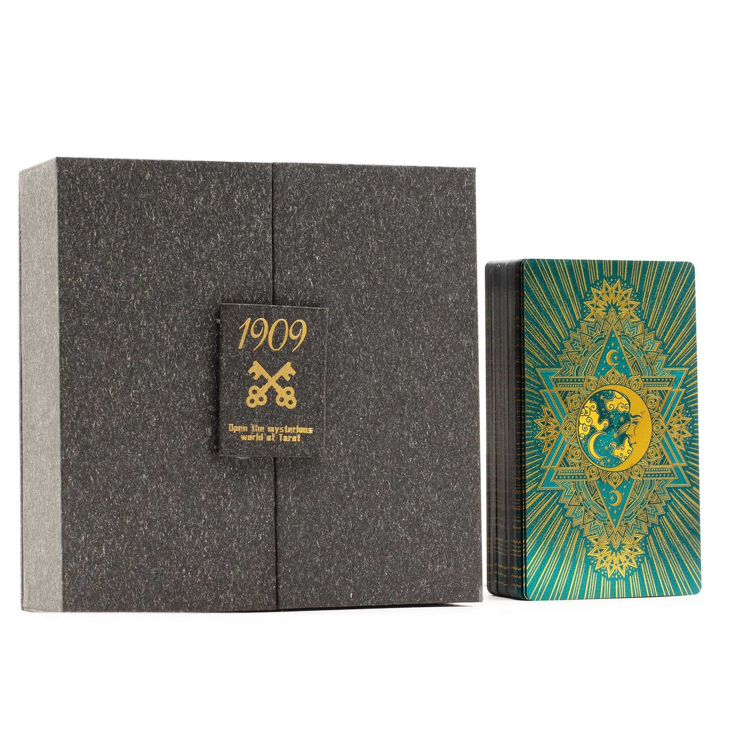 Tarot-Set mit Gold- und Türkis-Folienprägung – Geschenkset
