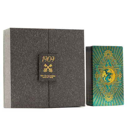 Tarot-Set mit Gold- und Türkis-Folienprägung – Geschenkset