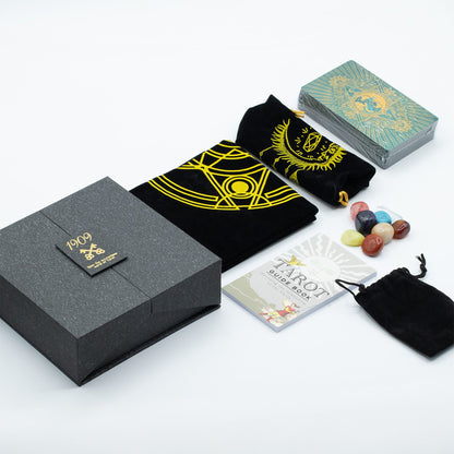 Tarot-Set mit Gold- und Türkis-Folienprägung – Geschenkset