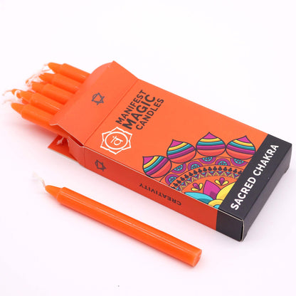 Manifest Magic Candles - Heiliges Chakra, 12 Stück