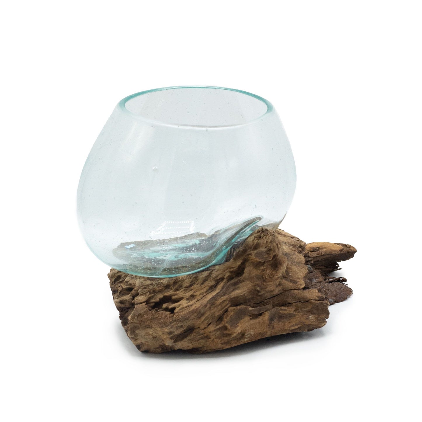 Molten Glass on Wood – Mittlere Schale aus Glas und Holz