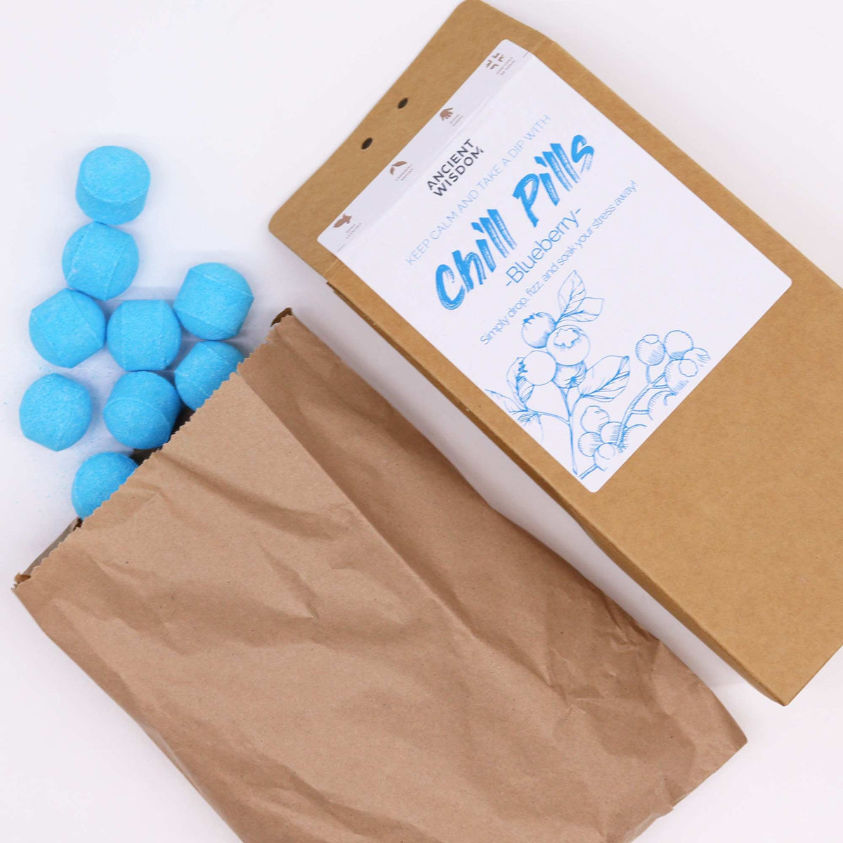 Vegane Badebomben 350g - Blaubeere
