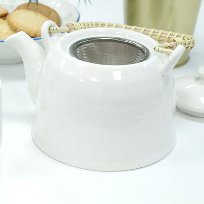 Herbal Teapot Set – Klassisches Weiß Teekanne mit Sieb