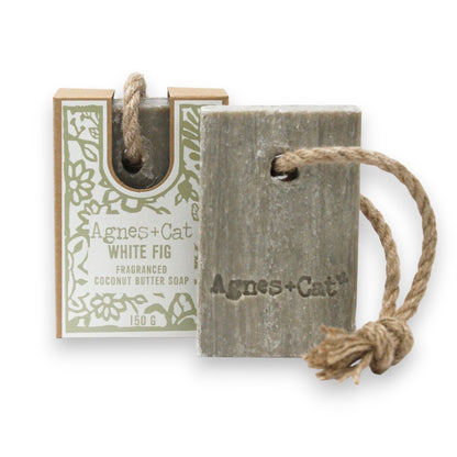 Handgemachte White Fig Seife an der Kordel mit warmem Feigenduft