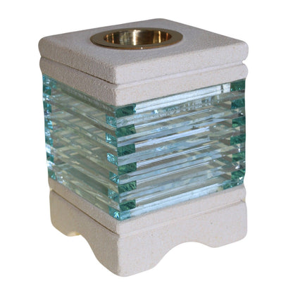 Ölbrenner aus Stein – Quadratischer Glasziegel