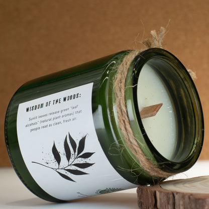 Greenman Duftkerze Leaves and Linen im Glas