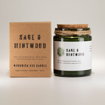 Greenman Duftkerze Sage & Mintwood im Glas