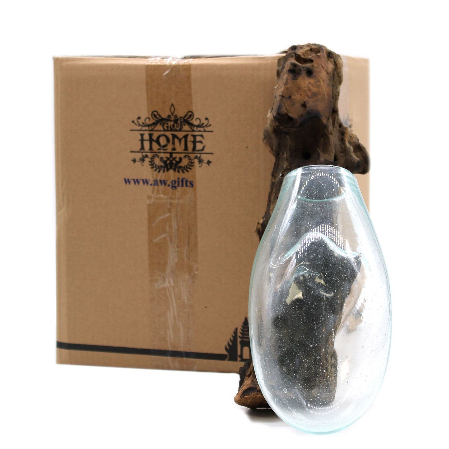 Molten Glass on Wood – Hängende Schale aus Glas und Holz