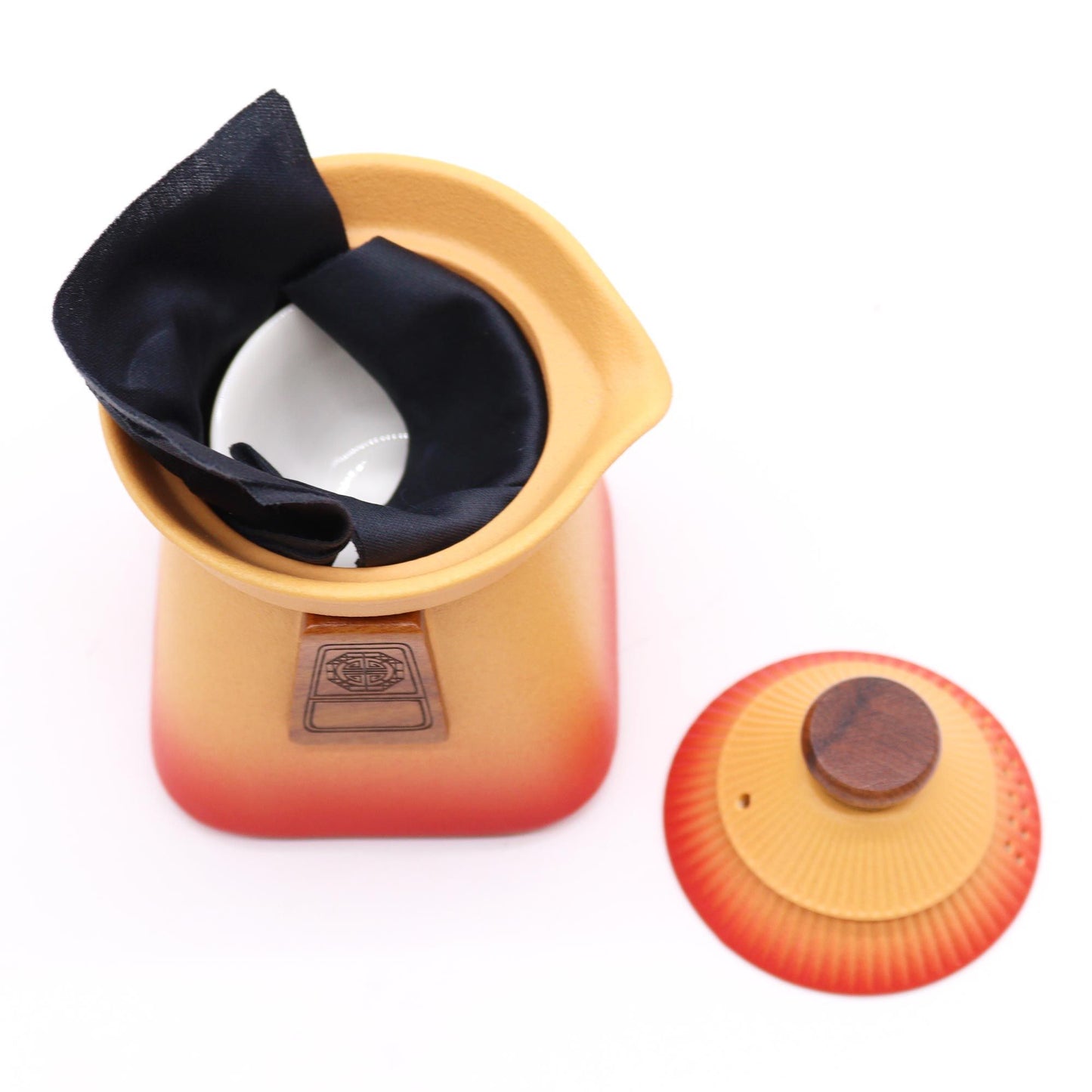 Temple Teapot Set mit 3 Tassen Orange Earth – Kräutertee-Set