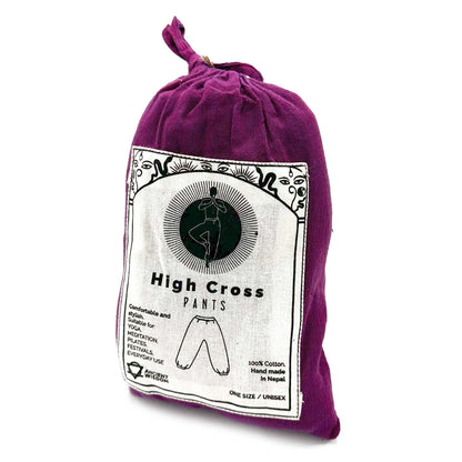 Yoga- und Freizeithose mit High Cross Himalaya-Muster in Lila
